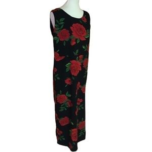 Vintage 90s roses maxi dress